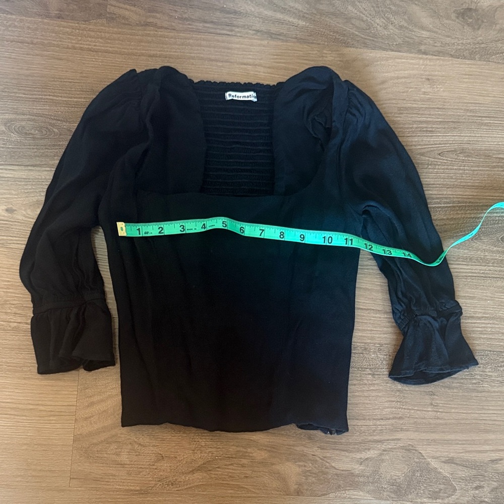 Reformation 3/4 sleeve square neck blouse 2
